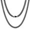 HSWYFCJY Herren Schwarz Panzerkette Kette Halskette, Männer Kubanische Edelstahl Kette,Cuban Chain Halskette für Männer, Breite 6MM, 24Zoll…
