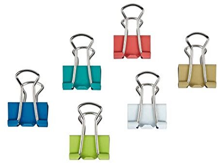 MAUL mauly pinces 19 mm (12 pièces) | Fixation de 7 mm pour serrer jusqu'à 70 feuilles de papier | Polyvalent au bureau, comme gadgets de cuisine et à la maison | Multicolore