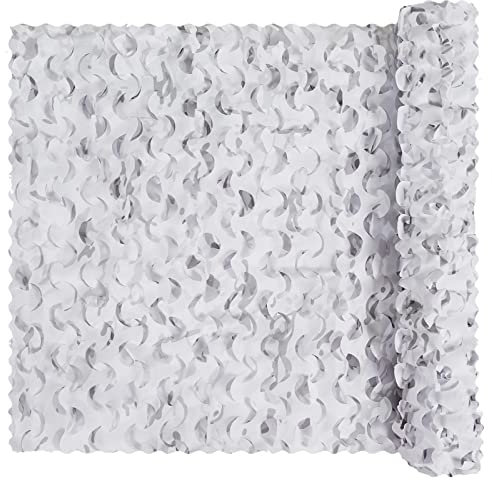 Sensong Tarnnetz Camouflage Netz Snow Army Camo 1.5 x 4M Armee Tarnung Net für Deko Waldlandschaft Jagd Sichtschutz Sonnenschutz Outdoor Camping Garten