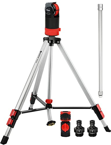 Eden 94152 PRO Das schwerste Gewicht Stativ (2,4 kg) Multi-Pattern Turbo Gear Drive Metall Teleskop Stativ Sprinkler Plus Nebelsystem w/Quick Connect Starter Kit, 360 Grad Abdeckung