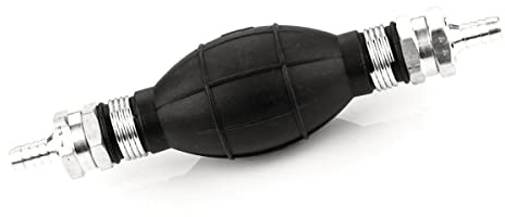LST Kraftstoff Handpumpe Umfüllpumpe mit 8mm Schlauchanschluss, Förderpumpe für Benzin, Diesel, Öl, Wasser, Sechskantgewinde 22 mm, Einwegpumpe, Siphonpumpe für Außenbordmotor