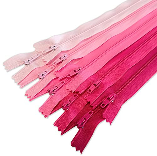 MARARDI [Packung 10] Reißverschlüssen [Rosen] Nylon [16 cm] Nähen und Basteln zum Kleidung Taschen Stoff für Nähmaschine Patchwork Plastik Baumwolle Zipper mit Metallreißverschluss