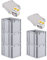 PROREGAL SuperSparSet 5x Eurobox NextGen Grip mit Scharnierdeckel und gelben Schiebeschnappverschlüssen, HxBxT 32x30x40cm, 30 L, Grau, Griffe geschlossen, Eurobehälter, Transportbox