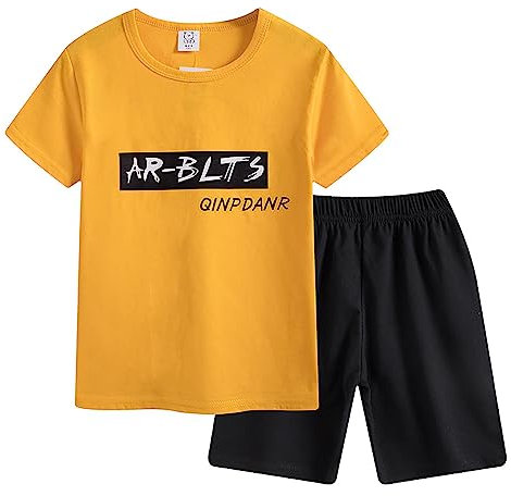 AXZDTH Jungen Schlafanzug Kurzarm Kinder Pyjama Kurzarm Sommer Zweiteiliger Baumwolle Dinosaurier Bagger Motorrad Flugzeug Kurzer Pyjamas Nachtwäsche Shorty Pyjamas Set