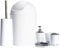 6pc Bathroom Accessories Set Bin Soap Dispenser Dish Toothbrush Tumbler Toilet Brush Holder Modern Vanity Organiser Kit For Home & Hotel (White)