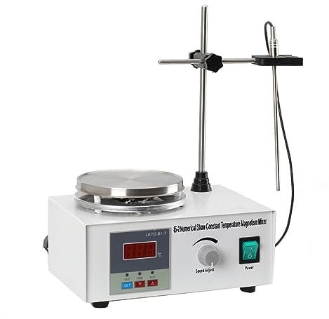 Lfhelper Labor Magnetrührer mit Heizplatte Magnetic Stirrer Mixer 0-2000 RPM Digital Magnetrührer Magnetmischer mit LED Temperaturanzeige Rührwerk 200W 1L für Labor/Home Küchenrührer