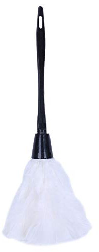Fvoagaou 1pc Fashion Turkey Duster with Black Plastic Handle Cleaning Tool(white) 35cm