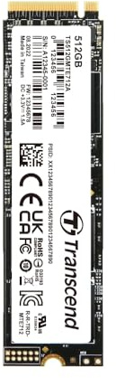 Transcend MTE712A SSD verschlüsselt 512 GB intern M.2 2280 doppelseitig PCIe 4.0 x4 NVMe 256-Bit-AES Self-Encrypting Drive SED TCG Opal Encryption 2.0