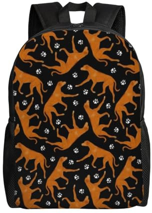 Rucksack, Schulbüchertasche, Wandern, Reisen, Camping, Rucksack, leicht, Tagesrucksack, Unisex,Trabender Rhodesian Ridgeback Black