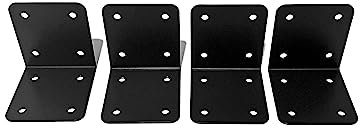 4 x Heavy-Duty Black Steel Corner Brackets for Railway Sleepers - Industrial Corner Support for Timber Sleepers Garden Edging Raised Beds Retaining Walls Driveway Edging Railway Hardware and Fixings