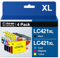 Coloran LC421XL Druckerpatronen Kompatibel für Brother LC421 XL für Brother DCP-J1050DW Patronen Brother MFC-J1010DW Patronen DCP-J1140DW (4er-Pack)