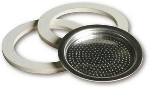 1PEZZO KIT 2 GUARNIZIONI + 1 FILTRO PER CAFFETTIERA 2 tazze