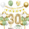 30. Geburtstag Deko Salbeigrüne, Deko 30 Geburtstag Frau Mann, 30er Geburtstag Luftballon mit Girlande, Geburtstag 30 Tortendeko Grün Gold, Avocado Grüne Konfetti Ballon für 30. Geburtstag Party Deko