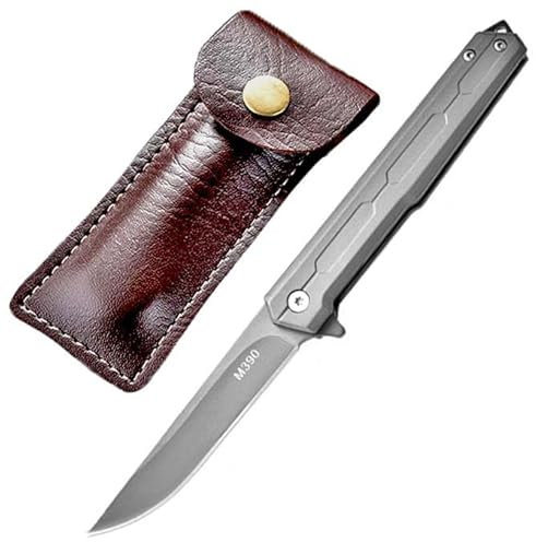 Joa Couteau pliant fin M390 de qualité supérieure - En acier inoxydable - Anti-couteau universel - Petit couteau d'extérieur - EDC - Portable - Camping - Couteau de survie - Couteau de chasse avec