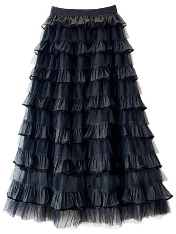 BGFIPAJG Gonne in Tulle Tavolo Gialla Gonna Lunga Pizzo Nera Sottogonna Sposa Tulle Senza Cerchio Gonna Raso Bianca Gonna Raso Donna Fantasia Gonne di Jeans al Ginocchio Gonna Rosa Glitter
