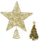 COMNICO Estrella Decorativa para Árbol de Navidad - Pequeña, Hueca, Dorada Brillante, 5 Puntas, 20 cm - Adorno Navideño