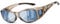 DUCO Herren und Damen Sonnenbrillen Polarisiert Unisex Brille UV400 Schutz Wrap Around Blendschutz Überbrille für Brillenträger Fit-over Polbrille (M Größe Transparent Braun Rahmen Blau Linse)