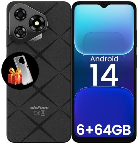 Ulefone Note 19 Smartphone Ohne Vertrag 6GB+64GB/512GB SD, Octa Core, Android 14, 5000mah Handys, 6,52 Zoll HD+ Handy Günstig, 8MP+5MP, 4G Dual SIM Handy Ohne Vertrag Face ID GPS OTG 2 Jahr Garantie