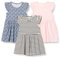 Amazon Essentials Tunique en Jersey À Volants Fille, Lot de 3, Fleuri/Rose Pâle/Tissu Rayé, 6-7 Ans