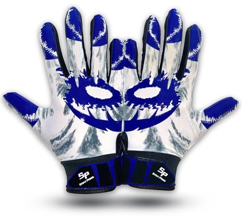 Stiky Paws Youth Football Gloves for Kids (Blue, Meduim)