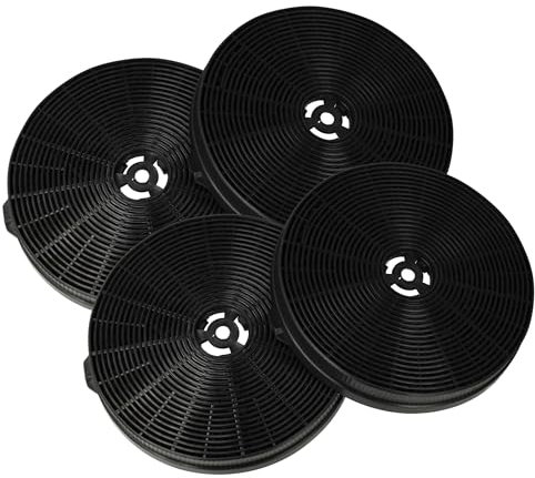 vhbw 4x Filtres à charbon actif compatible avec Klarstein Viola, Paolo, Paolo 52, Paolo 72, Sabrina, Aurelia, Colette hotte aspirante - 17,5 cm