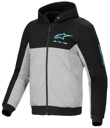 Alpinestars Chrome V2 Sport Hoodie Aramid Kapuzenjacke, BLACK GRAY HEATHER TURQUO, M