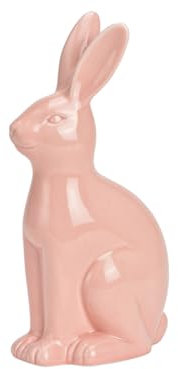 meindekoartikel Hase aus Keramik Osterhase Osterdeko Dekofigur Frühlings-Deko (Rosa, Höhe 25cm)