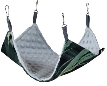 BORN2REST Hängematte für Chinchillas, Mäuse, Ratten, Kaninchen, Meerschweinchen, Kleintier, bequemes Bett, DREI Größen 45 und 30 und 20 Lauren Design (20cm x 20cm, Wald)