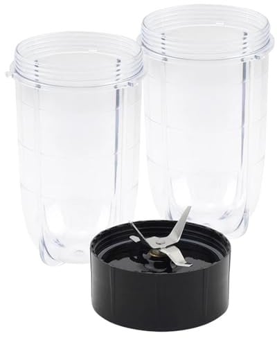 Szwaldaper Juego de Cuchillas Cruzadas de Repuesto + 2 Vasos de 16 oz for Magic Bullet, Piezas de Repuesto compatibles con licuadora MB1001 de 250 W Reemplazo de Cuchillas para licuadora