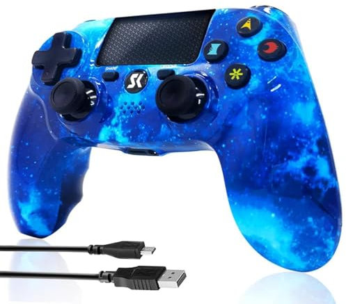 CHENGDAO Wireless Controller für PS4, Game Controller für PS4/Pro/Slim/PC, Gamepad mit Dual Vibration, 6-Achsen Gyro sensor, Blau