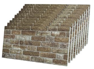 IZODEKOR Revêtement mural, en polystyrène, aspect pierre, 100 x 50 x 2 cm, panneau mural effet 3D, pour cuisine et salon, utilisable à l'intérieur et à l'extérieur, 10 pièces