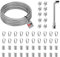 50m 2mm Cable de Acero Inoxidable 304 Cuerda Acero, Nylon Cable Acero Kit, Cuerda de Alambre Cable Acero Plastificado de PVC para Cuerda Tendedero, Colgar luces de Cadena, Soporte Planta