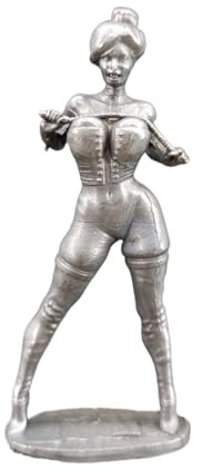 Schwarze Messing-Statue, stehend, Tänzerin, weibliche Miniaturen, Metallfiguren, Körperkunst, Schreibtisch-Briefbeschwerer, Ornamente, Auto-Dekoration