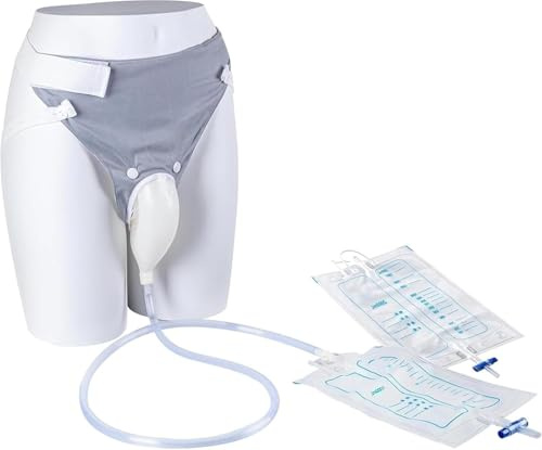 Urindrainagebeutel für männer Tragbarer, Silikon Urinsammler, Urinal Pee Holder, Tragbare Inkontinenzhose, Wiederverwendbar, Auslaufsicherer Bein Pee Katheter