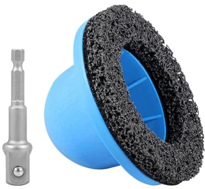 Aoreun Radnabenschleifer mit Adapterstange, Innen-Ø 90 mm, Außen-Ø 150 mm, Kugelkopfschleifer für Anhängerkupplung, Nabenschleifer für Schnelle Reinigung der Radnabe (Blau)