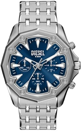 Diesel Stinger Herren 46MM Silberfarbene Edelstahl Uhr, DZ4706