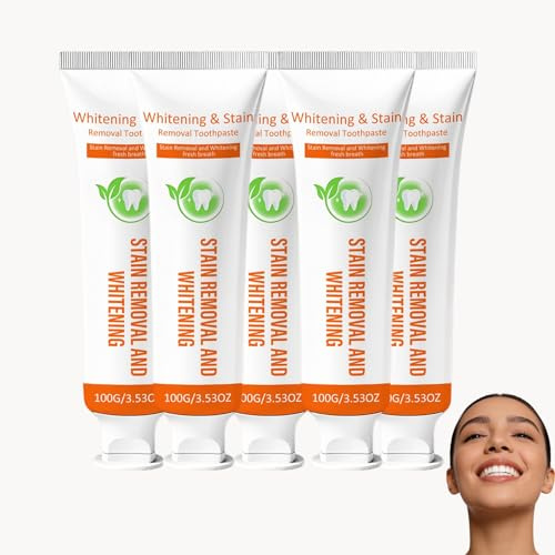 Zahnfleckenentfernung Farbkorrektor, Whitening Zahnpasta Hydroxylapatit Für Helleres Lächeln, Zahnaufhellung Zahnschmelz Zahnpasta Für Empfindliche Zähne, Reharden Und Stärken Zahnschmelz. (5PCS)