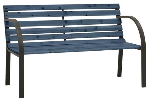 Wynira Kinder-Gartenbank 81 cm aus chinesischem Tannenholz mit Stahlgestell Grau, Sitzbank Outdoor für Balkon, Terrasse, Garten, Kinderbank mit Armlehnen, wetterbeständig und komfortabel