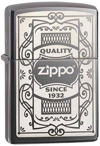Zippo Unisex-Erwachsene Quality Since 1932 Pocket Lighter, Taschenfeuerzeug, Black Ice-Vintage, One Size