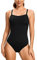SYROKAN Damen Sport Badeanzug One Piece Trainings Profi Einteiler Bademode mit Cups Schwarz 42