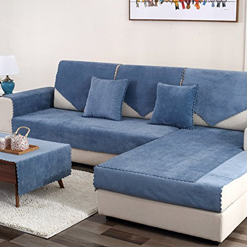 HM&DX Sofa Abdeckung Wasserdicht Für Haustiere Hund Sectional Sofa Anti-rutsch Water Resistant Schmutzresistent Sofa Cover Slipcover Möbel Protektor-Verkauft in Stück-Navy blau 70x180cm