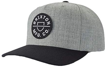 Brixton Herren Crest C Mp Snbk Baseballkappe, Grau (Heather Grey)/schwarz, Einheitsgröße