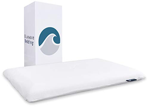 Bluewave Bedding sehr flaches Hyper Slim Gel-Memoryschaum-Kissen für Bauch- und Rückenschläfer, niedriges, flaches Design für Halswirbelsäulenausrichtung, tieferen Schlaf, 5,7 cm hoch, Standardgröße