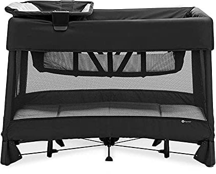 4moms Breeze Plus Playard | Easy, One-Handed Setup | Black