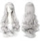 YEESHEDO Silber Grau Cosplay Perücke für Frauen Langes Gewelltes Haar Synthetische Perücken mit Pony für Halloween Party Kostüm Anime 32 Zoll 80 cm