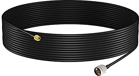 YILIANDUO 20M/65,6ft Cavo Antenna Gateway N Maschio a SMA Maschio Cavo Coassiale Prolunga RG58 Bassa Perdita Cavo per ADS-B/Radioamatori/GPS/Hotspot Antenna/Fulmineo Parafulmine/Broadcas