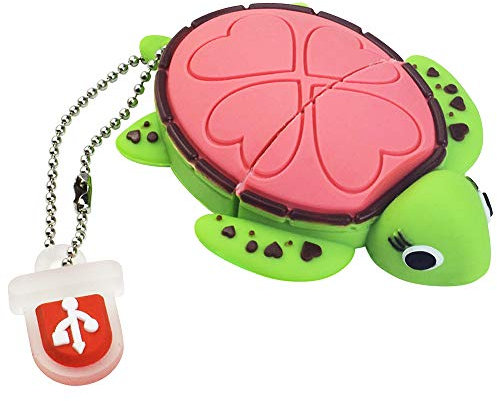 leizhan 16GB USB-Stick Hochgeschwindigkeits-Silikon Memory Stick Cartoon Speicherstick Flash-Speicher-Stick Pen Drive Laptop-Computer PC Windows (Rosa Schildkröte)
