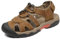 ZYLDK Sandales Homme Cuir Marche Randonnée Fermées Été Extérieur Chaussures de Sport Plage Chaussures d'eau Plage Closed-Toe marron 48