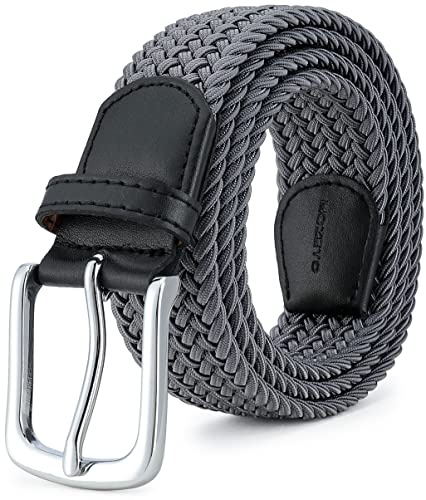MOZETO Elastischer Stretch Flechtgürtel 3,3 cm Unisex stufenlos verstellbar