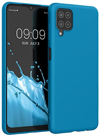 kwmobile Case Compatible with Samsung Galaxy A12 Case - Soft Slim Protective TPU Silicone Cover - Caribbean Blue